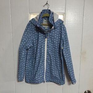 Horseware Ireland Girl's Raincoat Hooded Zips Horses Pockets Sz 7/8yr. EUC